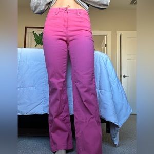 Hot pink straight leg jeans!